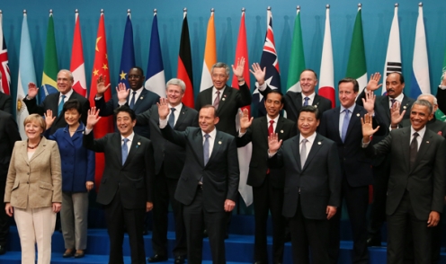 Les différents chefs d'Etat présents lors de ce G20 de Brisbane en Australie (© Japan Kantei)