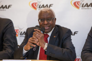 Lamine Diack au conseil de l'IAAF en 2014 ( © IAAF / Philippe Fitte )