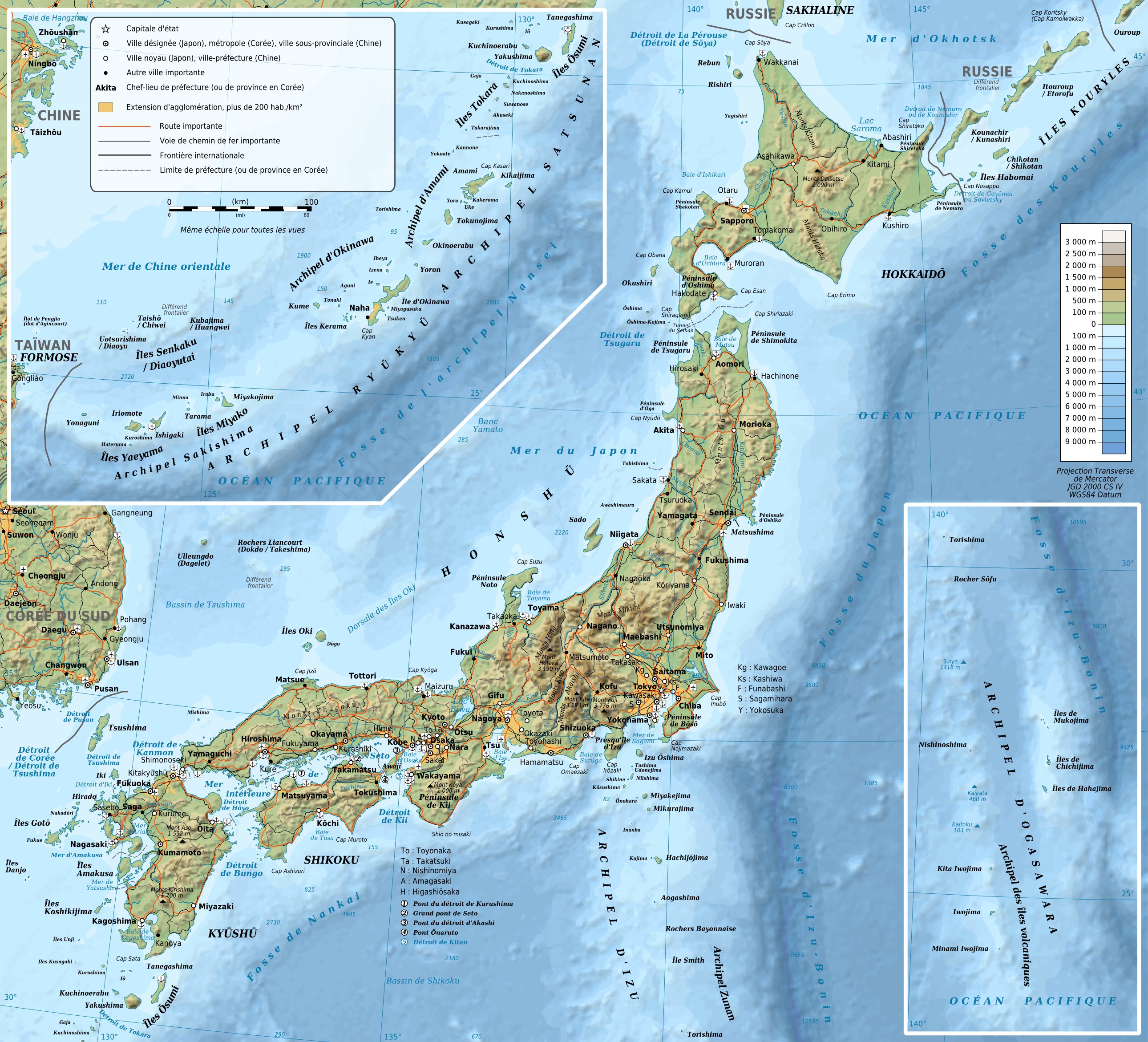 Carte topographique du Japon (© Bourrichon)