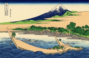 Katsushika Hokusai, la baie de Tago chez Ejiri, 1831-1833 (extrait de « Trente-six vues du Mont Fuji »)