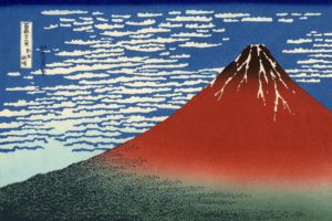 Katsushika Hokusai, Le mont Fuji par temps clair (extrait de « Trente-six vues du Mont Fuji »), vers 1830-1832