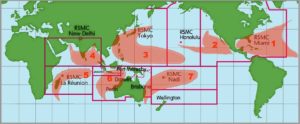 Les pluies et les typhons sévissant au Japon viennent de la zone 3 (© Atlantic Oceanographic and Meteorological laboratory)