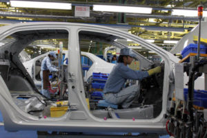 L'usine Toyota de Ohira. Le ralentissement de l'industrie automobile est l'un des facteurs importants de la baisse de la production industrielle du mois de juin (© Bertel Schmitt)