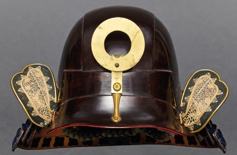 Casque kabuto-zunari («casque en forme de tête») laqué noir.