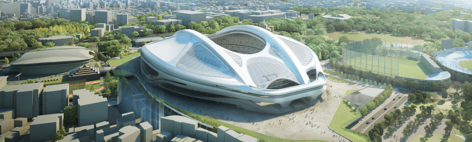 Projet du nouveau stade olympique Tôkyô 2020 (©Japan Sport Council)
