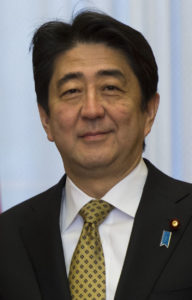 Shinzô Abe, Premier ministre japonais et Président du Parti libéral-démocrate.
