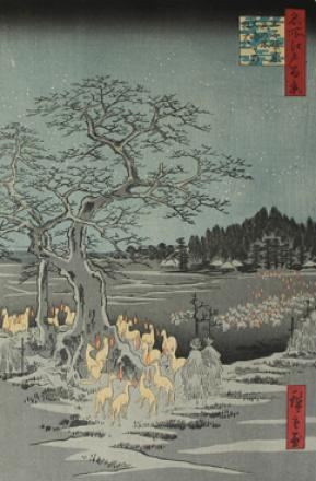 Hiroshige-Feux-et-renards-la-veille-du-Nouvel-an