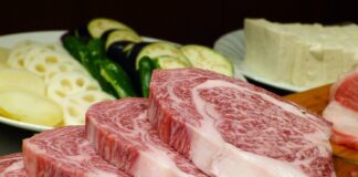 Bœuf de Kobe préparé en restaurant